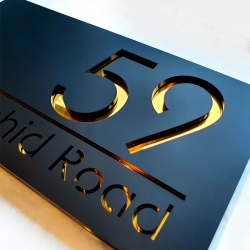 Cartel Glam Domicilio 3d Acrílico Personalizado 12x25 Cm