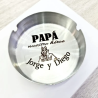 Cenicero Acero Grabado Personalizado Clasico Redondo Alto