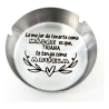 Cenicero Acero Grabado Personalizado Clasico Redondo Alto