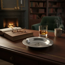 Cenicero Acero Grabado Personalizado Clasico Redondo