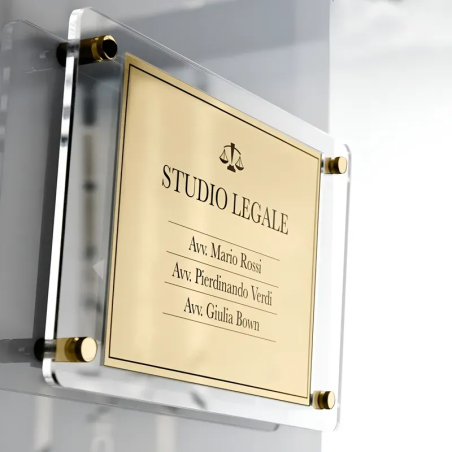 Placa Profesionales Consultorio Acrílico Simil Metal 20x30cm