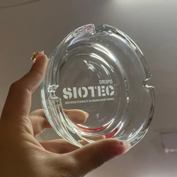 Cenicero De Vidrio Personalizado Grabado Laser