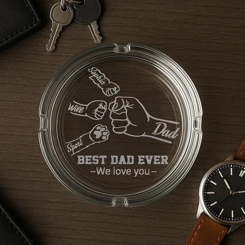 Cenicero De Vidrio Personalizado Dia del padre