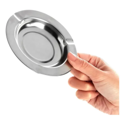 Cenicero Acero Grabado Personalizado Clasico Redondo