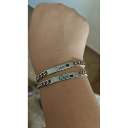 Pulsera Acero, Personalizada, Grabado Laser