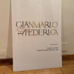 Cartel bienvenidos a la fiesta blanco mod.22