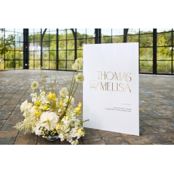 Cartel bienvenidos a la fiesta blanco mod.22