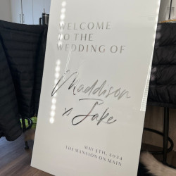 Cartel bienvenidos a la fiesta blanco mod.22