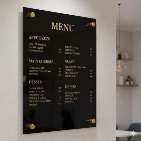 Cartel acrílico menu mod.35