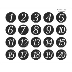 Números de mesa mod.40