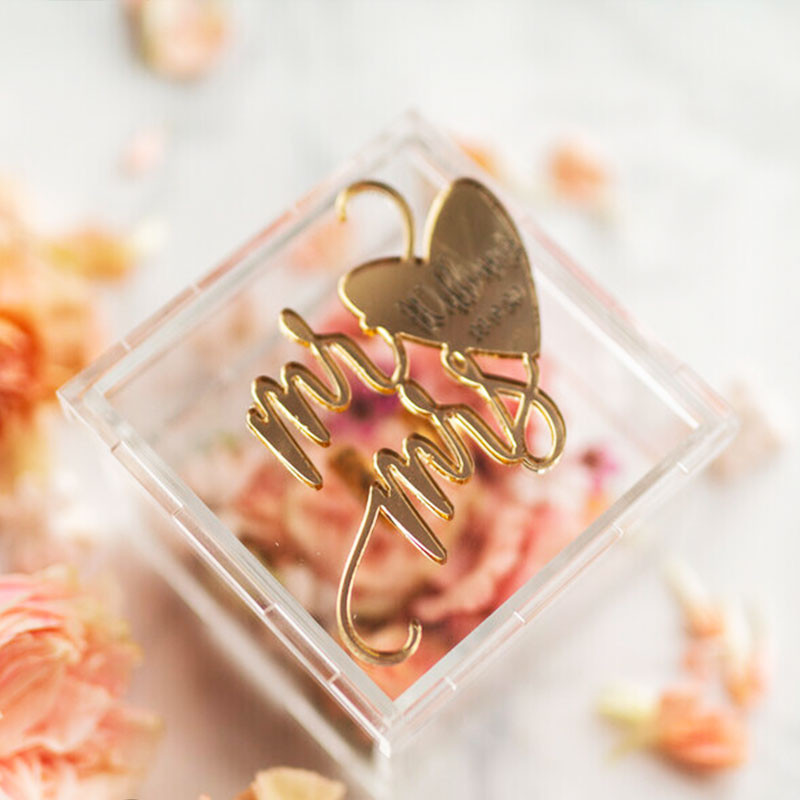 Caja de acrilico para anillos, alianzas, boda mod.56