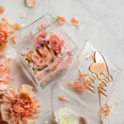 Caja de acrilico para anillos, alianzas, boda mod.56