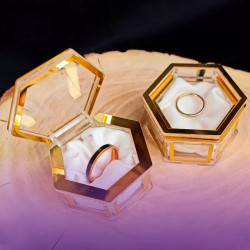 Caja de acrilico para anillos, alianzas, boda mod.57