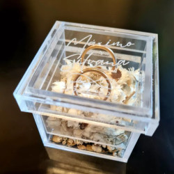 Caja de acrilico para anillos, alianzas, boda mod.58