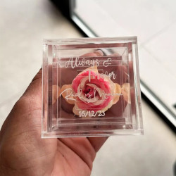 Caja de acrilico para anillos, alianzas, boda mod.58