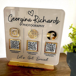 Cartel acrilico QR Redes sociales, pagos, wi fi, emprendedores