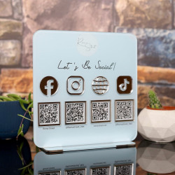 Cartel acrilico QR Redes sociales, pagos, wi fi, emprendedores