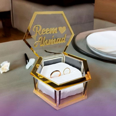 Caja de acrilico para anillos, alianzas, boda mod.81