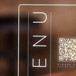 Cartel acrilico QR Redes sociales, pagos, wi fi, con luz