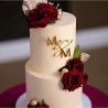 Iniciales Nombre P/ Torta Pastel Gold Fiesta Casamiento Boda