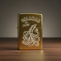 Encendedor metálico Dorado grabado Personalizado Platense CAP