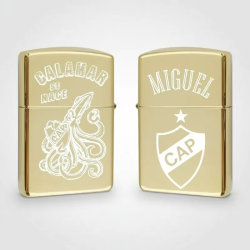 Encendedor metálico Dorado grabado Personalizado Platense CAP