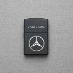 Encendedor metálico Negro grabado Personalizado Autos