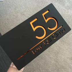 Cartel Glam Domicilio 3d Acrílico Personalizado 12x25 Cm